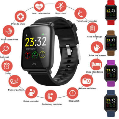 

UK Stock Q9 Smart Watch Tracker Bracelet Sports Blood Pressure Heart Rate IP67