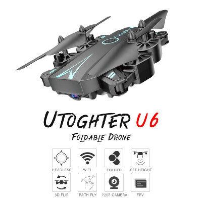 

Utoghter U6 Foldable Wifi FPV Drone with Camera 720P Altitude Hold Headless Mode Training Toy Quadcopter