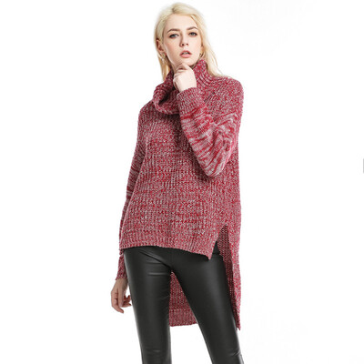 

PREISEI Autumn Winter Women Casual Elegant Loose Solid Turtleneck Long Sleeve Knitted Thick Sweater Pullover Mujer
