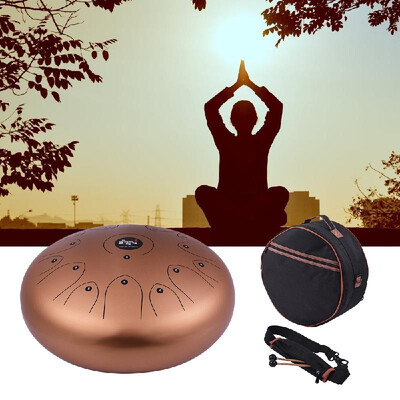 

Professional 14 Inch 15-Tone Steel Tongue Drum Hand Pan Drum C Key Percussion Instrument with Drum Mallets Carry Bag