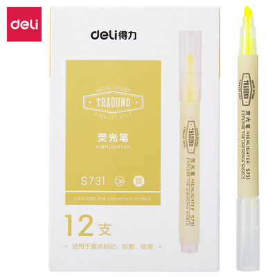 

Deli deli highlighter awake target pen watermark marker 12 box DL-S731 yellow