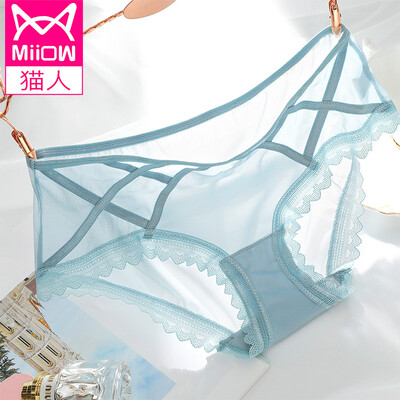 

Cat 3 Pack Womens Underwear Womens Spring&Summer Ice Silk Seamless Briefs Womens Comfortable Breathable Bag Hip Sexy Transparent Womens Underwear Light Powder Skin Light Blue Wine Red M