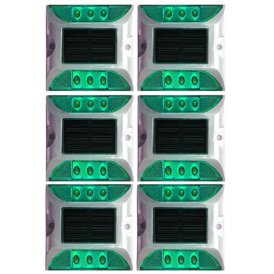 

Solar Deck Lights 6-LED Driveway Light Aluminum Waterproof Outdoor Path Road Stairs Step Ground Lamp for Pathway Garden Patio Yard