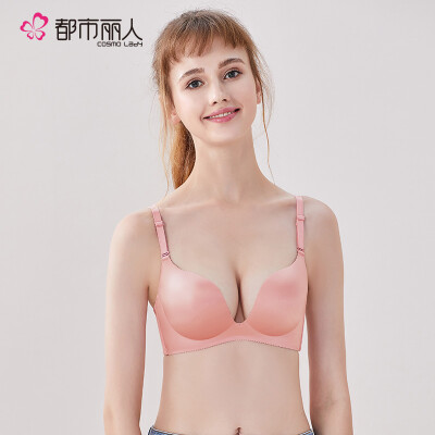 

Urban Beauty Lingerie Womens 19 New Glossy No Steel Rings Mould Cup Bras Seamless Glossy Bra Solid Color Comfortable Simple Womens Bra 2B9521 Pink 3680