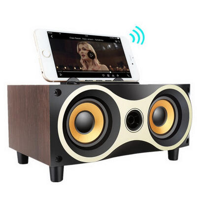 

Portable Wooden Wireless Speaker Subwoofer Stero Bluetooth Speaker W FM Radio Desktop Soundbox For IPHONE Android