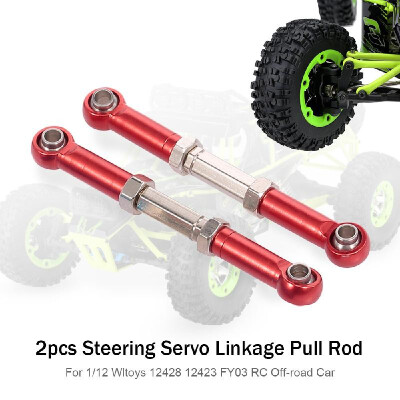 

2pcs Steering Servo Linkage Pull Rod Metal for 112 Wltoys 12428 12423 FY03 Hopup Parts RC Off-road Car Crawler