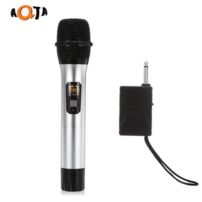 

AQTA AT - 301S UHF Wireless Microphone Handheld Mic with Receiver for Recording Karaoke Speech Meeting