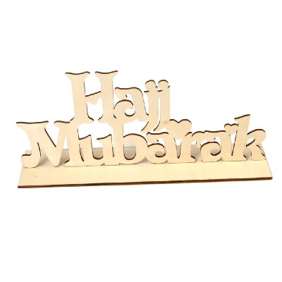 

Eid Mubarak Wooden Sign Stand Word Plaque DIY Art Craft Ornament Home Desktop Decoration