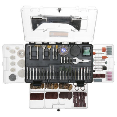 

Meterk 349pcs Rotary Tool Accessories Set 18" Shank Electric Grinder Universal Fitment Bits Accessory Kit with Storage Box for Ea