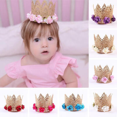 

Baby Infant Toddler Girl Kids Princess Crown Flower Headband Hairband Hair Band