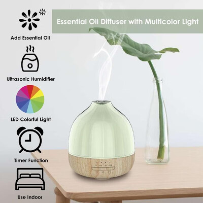 

ssential Oil Diffuser with Night Light Humidifier with Timer Function Waterless Auto Shut-off Multicolor LED Lights Changing for A