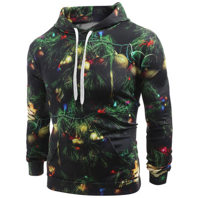 

Christmas Tree Print Casual Hoodie