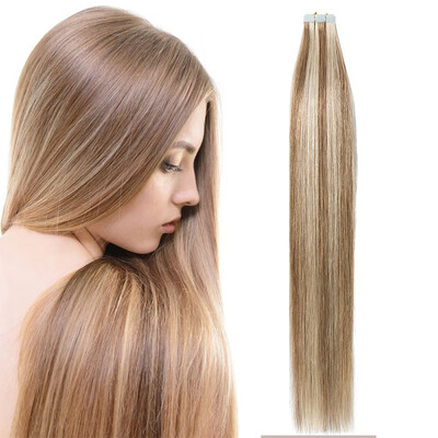 

12-24 inch Women Human Tape In Skin Weft Real Hair Extensions TAPE HUMAN HAIR 100 Brazilian Virgin Hair