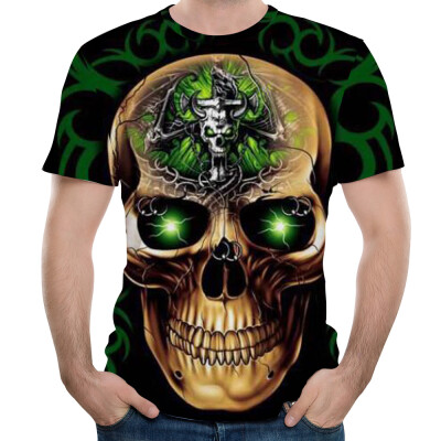 

Summer Leisure 3D Fashion Skull Print Men\s Short Sleeve T-shirt