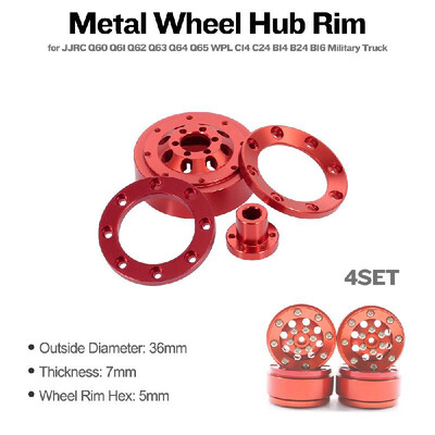 

RC Car Upgrade Metal Wheel Tire Hub for JJRC Q60 Q61 Q62 Q63 Q64 Q65 WPL C14 C24 B14 B24 B16 Military Truck 4 Set