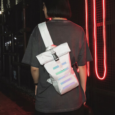 

Tailored Fashion Unisex Oxford Shoulder Bag Large Capacity Luminous Stripe Crossbody Bag