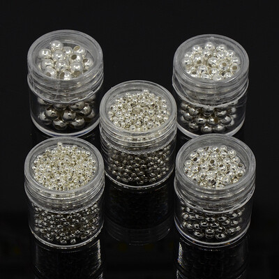 

PH PANDAHALL 5 Boxes Round Spacer Metal Beads Spacer Beads Silver Color For Jewellery Making