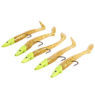 

5pcs Lead Head Single Hook Bait PVC Artificial Soft Fishing Lure