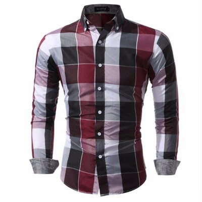 

Men Shirts Fit Mens Dress Plaid Shirts Male Clothes Social Casual Shirt Men Brand Chemise Homme Large size