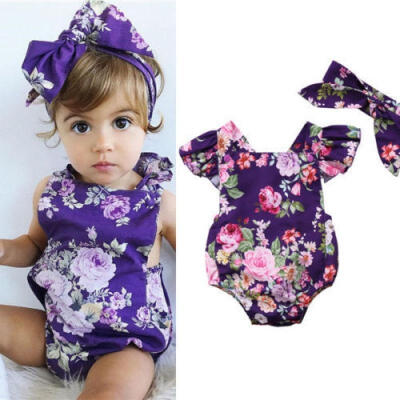 

Newborn Toddler Baby Girls Cotton Bodysuit Romper Jumpsuit Outfits Clothes 0-24M