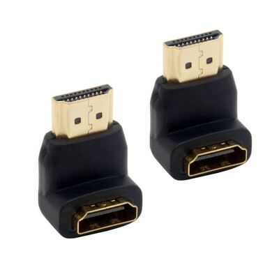 

100pcs 90 Degree HDMI Cable Female to A Male Gold Plated Down Angled Adapter 505247