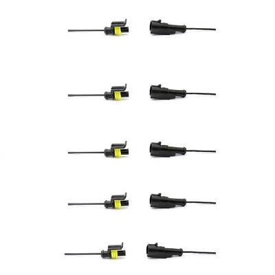 

3 Pin Waterproof Electrical Connector Car Auto Plug Socket Kit with Wire AWG Guage Marine 5 Kit