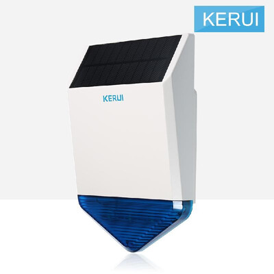 

KERUI Wireless 433HMz Solar Powered Strobe Siren Panel Outdoor Waterproof for Alarm System Security with Flashing Response Sound