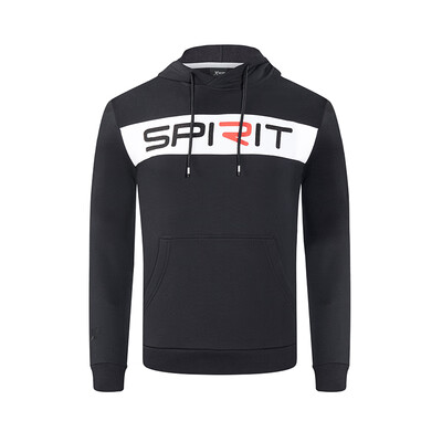 

Xtep mens sweater 2018 autumn&winter new lightweight comfortable hooded casual jacket fashion wear mens shirt 882429059101 black XL