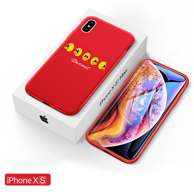 

KEKLLE Apple XSX Mobile Shell Case iPhoneXSX Customized Drop-proof Tide brand Cartoon Liquid Silicone Anti-fall Spray Men&women Protection Cover Big Red