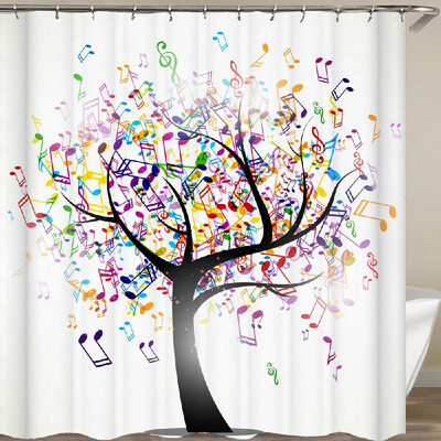 

Shower Curtain Flowers Trees Print Blackout Curtains Waterproof Mildew-proof Bathroom Curtain 71"x71