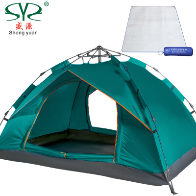 

Shengyuan SHENGYUAN tent outdoor 3-4 people camping automatic speed open tent double rainproof outdoor leisure tent set dark green