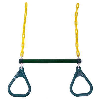

Ktaxon 18" Heavy-Duty Ring Trapeze Swing Bar with Rings Heavy Duty Chain Swing Set Accessories Green