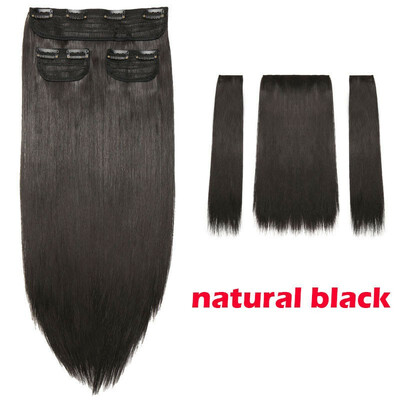 

20" Clip In Hair Extension 3 Pcs 8 Clips 34 Full Head Real Thick Hairpiece Clip In Curly Straight Synthetic Heat Resistant Hair