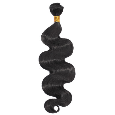 

Body Wave Synthetic Hair Weave 3 Hair Bundles Deals 16 18 20 Inches Color 1B Black Synthetic Hair Weft