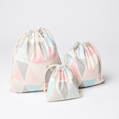 

3PCSLot High Quality Stripe Makeup Bag Drawstring Bags Travel Pouch Storage Clothes Handbag Cotton Women Girls Shoes Bags