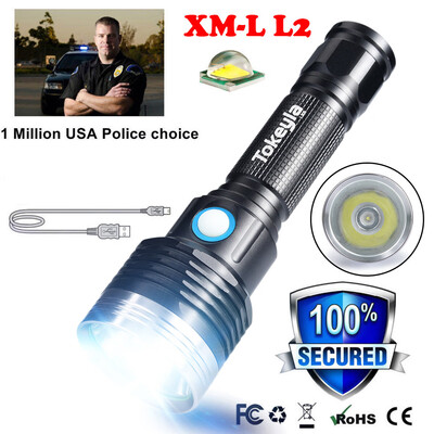 

Saidsome Portable XML-L2 Outdoor USB LED Flashlight Torch Bright 18650 Light Lamp flashlight lamp