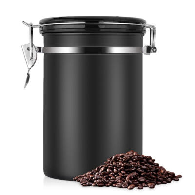 

Greensen Coffee Container Large Airtight Stainless Steel Black Kitchen Sotrage Canister for Coffee Black Kitchen Sotrage