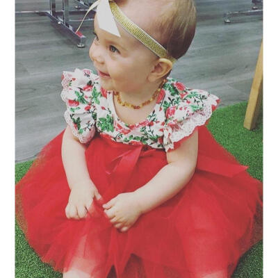

Fashion Princess Kids Baby Girls Toddler Flower Princess Pageant Party Tutu Lace Bow Floral Dress