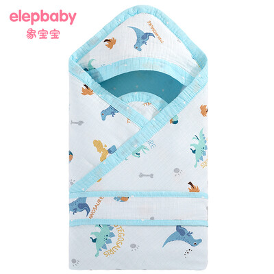 

Baby elepbaby baby hugs are covered by baby gauze Spring&summer thin section 90X90CM Dinosaur Park Green