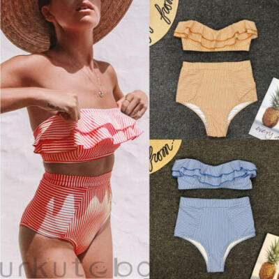 

Hot Sexy Women Bikini Set Striped Swimsuit Swimwear Bathing Suit Beach -L