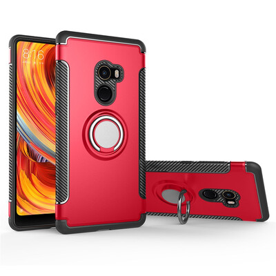 

Back Cover For Xiaomi Mi Mix 2 Mix2 Case Car Holder Stand Hard PC Silicon Ring Suction Bracket Celulars Fecoprior