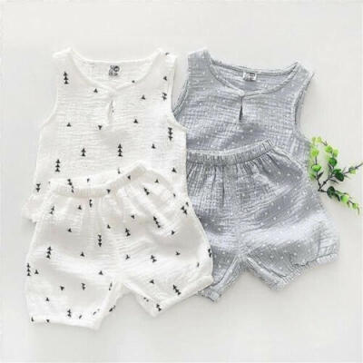 

UK Infant Baby Boy Clothes Sleeveless Tops T-Shirt Shorts Casual Overall Outfit