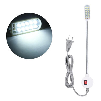 

AC110-265v 05w 10 LED US Plug Sewing Machine Light Lamp Magnetic Fixed Base Button Switch Flexible Bendable Gooseneck Adjustable