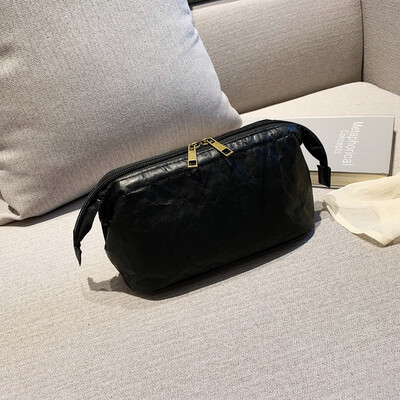 

Tailored Fashion Women Cosmetic Bag Waterproof Simple Pure Color Handle Bag Handbag