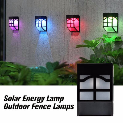 

Solar Energy Lamp Outdoor Fence Lamps Garden Waterproof Landscape Courtyard Lights Street Stair Wall Colorful Light With Three-way