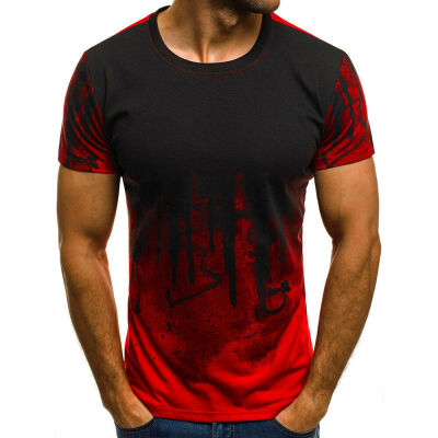 

Mens T Shirt Slim Fit Casual T-shirt Tops Summer Clothes Bodybuilding Muscle Tee