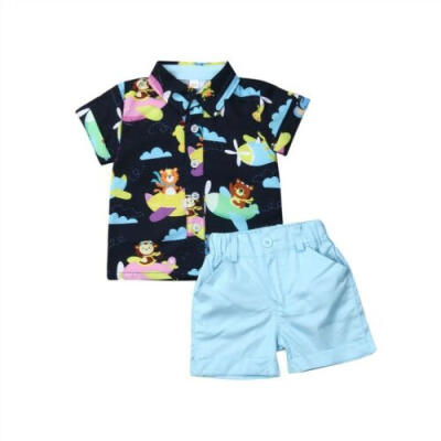 

DE Kleinkind Neugeborene Kinder Baby Jungen Kleidung T-Shirt Kurze Hosen Outfit