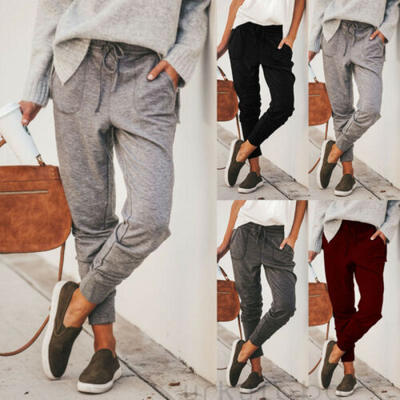 

Women Jogger Pants Casual Loose Drawstring Sweatpants Sports Soft Harem Trousers