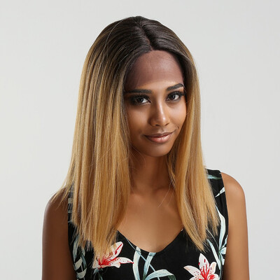 

Element Straight Synthetic Hair Lace Front 134 T Part Bob Wig 14" Wigs for Black Women 6 Colors Ombre Hair Choice Cosplay Wig