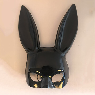 

FUNNYBUNNY Halloween Easter Nightclub Bar Bunny Mask Prom Half Face Bunny Mask Performing Rabbit Ear Mask